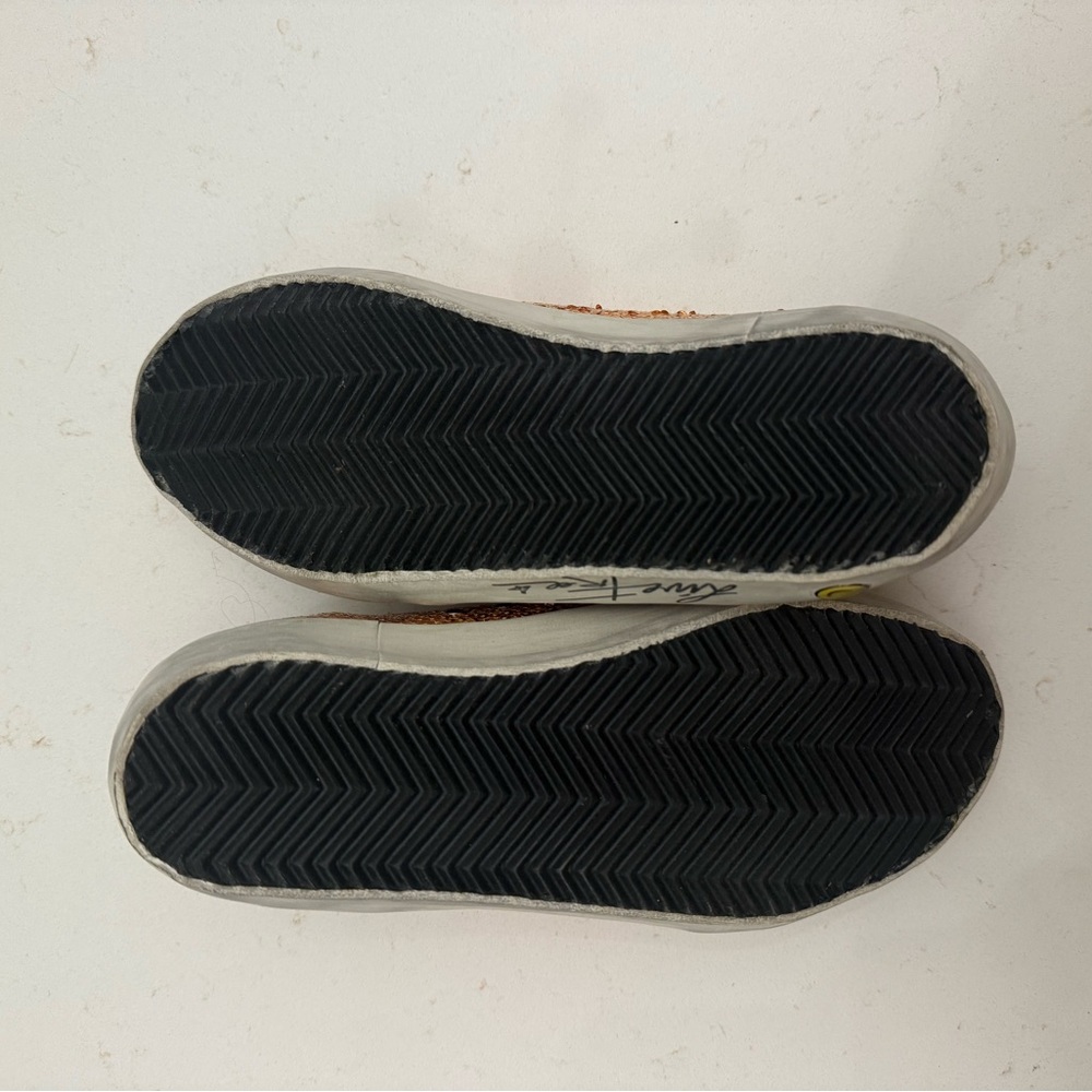 NEVER WORN Golden Goose Women's Sequin Gold and Pink Sneakers - Picture 4 of 6